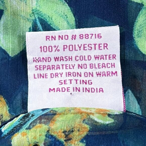 Sunflower Blue Floral Chiffon Sheer Kaftan Swim Cover-Up Size OS - Picture 7 of 10